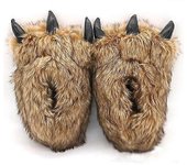 Mujer / hombre Moda Invierno Cálido Interior Algodón Lindo Felpar toboganes Dibujos animados Zapatillas de garra de oso Zapatillas de algodón para ...