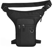 Bolsa de pierna, bolsa de pierna abatible, riñonera de cintura de múltiples bolsillos para senderismo, riñonera para muslos al aire libre Negro