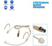 Micrófono de auricular con doble gancho para la oreja XLR 4Pin TA4F Micrófono de diadema de condensador para SHURE