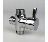 Válvula desviadora, macho G1/2; Grifo de latón T Adaptador de baño Cromo Ducha Grifo Accesorios Desviador de agua Válvula de llenado de 3 vías Mach...