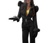 Mujer Invierno Cálido Traje de nieve Deportes al aire libre Pantalones Traje de esquí Mono impermeable Negro S