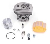 Conjunto de pistón cilíndrico de 46 mm Juego de válvula de alivio de la cubierta del filtro de aire apto para la motosierra Husqvarna 555 560 562 XP