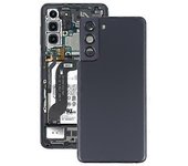 Para Samsung Galaxy S21 5G Cubierta trasera de la batería con cubierta de la lente de la cámara Negro