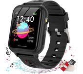 Reloj inteligente para niños, reloj inteligente para niños con reproductor de música, podómetro, juegos matemáticos, llamada SOS, cámara, alarma, g...