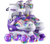 Zapatos de patinaje para niños Zapatos de patinaje sobre ruedas de doble fila Zapatos de patinaje sobre ruedas de doble fila para niños Siga púrpur...