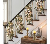 Escalera preiluminada inalámbrica Swag Trim Ilumina la decoración de la escalera de Navidad Corona led Escalera preiluminada Swag Trim Garland-1
