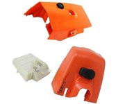 Cubierta de la cubierta perforada Cubierta del cilindro del motor Escudo Cubierta del filtro de aire Filtro de aire para la motosierra Stihl 026 MS...