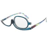 Gafas de lectura de maquillaje para mujer Rotables Flip Make Up Anteojos Presbípicas +1.00 A +4.0 Azul 200