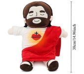 38CM Respiración Jesús Peluche Juguete Bebé Calmante Jesús Muñeco Ajuste de Cuatro Marchas Niños Música Sueño Compañero Navidad Juguetes Regalos Rojo