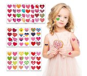 Phwj Patrón Niños Amor colorido melocotón pegatina tatuaje San Valentín Día de las madres cara corazón en forma de tatuaje pegatina