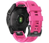 Para Garmin Tactix 7 Pro / Fenix 7X / Fenix 6X Pro Silicone Watch Strap 26mm Wrist Band con hebilla negra Multicolor Pink