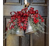 Campanas de Navidad, 2pcs Navidad Grande Estilo Vintage Galvanizado Campanas de Decoración del Árbol de Navidad del Jardín Casera Campanas de Navid...