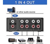 Selector de interruptor de audio profesional Divisor Rca Stereo Switcher Selector Switch Box