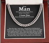 A mi hombre collar de cadena cubana de acero inoxidable para él,regalos de cumpleaños para novio esposo,a mi esposo regalos,a mi novio regalosA2024...