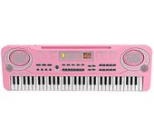 61 teclas Órgano electrónico Usb Teclado digital Piano Instrumento musical Niños Juguete con micrófono Rosa