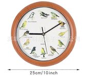Reloj de pared con el canto de los pájaros, 12 cantos de pájaros y patrones realistas de pájaros, apagado automático entre las 9 y las 5 p.m., marc...