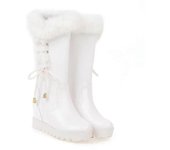 Botines de mujer Botas cortas Botas de invierno Zapatos de invierno Botas de piel Botas de nieve Blanco EU39
