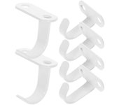 6 piezas de ganchos de techo montados con tornillos debajo del estante toalla albornoz ganchos para ropa percha Blanco 4.00X3.50X2.00CM