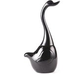 Lertenys Juego de escobillas de inodoro en forma de cisne, diseño de escobilla de inodoro portaescobillas de inodoro y soporte, para baño (negro)