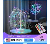 LED Willow Night Light Gypsophila Colorful Tree Remote Table Lamp para Home Bedroom Wedding Christmas Indoor Decor Night Light
