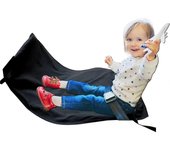 Extensor de asiento de avión para niños, reposapiés de viaje portátil y cama con bolsillo lateral, Flying Travel Essential Negro 45*35cm