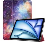 Para iPad Air 11 (2024) Funda Patrón de soporte tríptico Auto Wake / Sleep Tablet Cover - Galaxy Multicolor