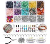Kit de fabricación de joyas - Perlas de cristal de piedra natural para la fabricación de joyas