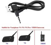 Accesorios para auriculares: cable de carga USB para EJEAS Vnetphone V6, V4, V4C, V6C, V6 Pro, FBIM, casco de motocicleta, intercomunicador, auricu...