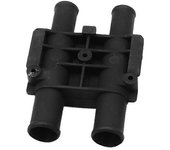 Para Prado 2010-20 2700/4000 Calentador Tanque de agua Interfaz de cuatro vías Evaporador Conector de tubería de agua delantero Negro