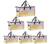 Paquete de 6 bolsas de mudanza, suministros de mudanza, cajas de mudanza, cajas de almacenamiento de embalaje universitario con tapa alternativa, b...