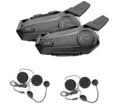 2pcs Bluetooth Intercom Motocicleta Medio casco Bluetooth Headset para 2 Intercomunicador Wireless Headset