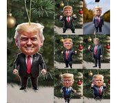 Patriótico Donald Trump 2024 Adorno de Navidad Decoración de árbol acrílico 7 piezas/juego