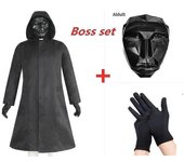 Disfraz de jefe del juego de calamares + máscara + guantes adulto