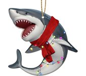 Adornos de peces para árbol de Navidad, Adorno de Navidad de madera para peces de lubina, Adorno colgante de Navidad, Decoración de peces de lubina...