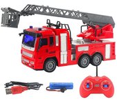 Control remoto inalámbrico camiones de bomberos coches de juguete con luces LED Ingeniería de coches modelo para niños regalos Ladder car