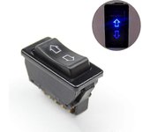Universal de corriente continua 12v 20a Auto Car Power Window Switch 5 Pins (azul)