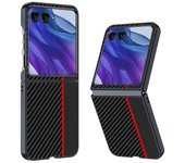 Para Motorola Razr 50 Ultra 5G Funda de teléfono PC con textura de fibra de carbono anticaída Multicolor Style A