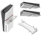 Frusde Soporte horizontal delgado para PS5, soporte con base acrílica transparente compatible con Playstation 5 Slim Disc y Digital Edition, acceso...