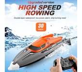 RC Barco de control remoto barco 30 km/h de alta velocidad IPV7 impermeable 2,4 GHz 4 canales Barco de carreras para niños
