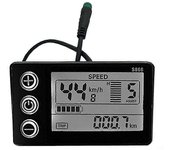 Unbrand S866 Pantalla LCD de bicicleta eléctrica 24v 36v 48v E-bike Scooter eléctrico Display Meter Panel de control con enchufe impermeable