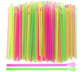 400pcs Pajitas de cuchara Pajitas de granizado Pajitas de cuchara Pajitas de bebida desechables para conos de hielo 20.00X0.60X0.60CM