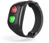Pulsera inteligente Sos para personas mayores Información GPS Push Monitoreo de frecuencia cardíaca incorporado Reloj de seguimiento Negro