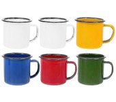 6pcs Tazas de esmalte de mano Estilo retro Tazas de esmalte Tazas de esmalte de colores Tazas gruesas de leche de café