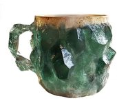 Taza de café de cristal mineral Taza de café con asa Taza de café mineral de imitación de cristal multicolor Como se muestra