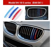 3pcs/set M Color ABS Parrilla Riñón Barras Cubiertas para BMW 3 Serie 5 BMW F10 F30 E60 2004-2019 M Performance M Power 3 Colores for E60 E61 04-10