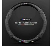 Cubierta del volante de fibra de carbono de piel de giro del coche para Bmw M Performance F20 F22 F30 F32 F10 F13 F80 F82 E70 M3 M4 F25 F26 F15 F16...