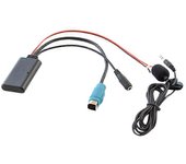Adaptador de micrófono y audio MP3 Bluetooth 5.0 para radio de coche KCE-237B con entrada auxiliar de alta velocidad de 3,5 mm para Alpine negro