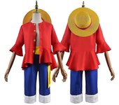 Adultos Cosplay Infantil One Piece Mono D. Luffy Pirata Sombreros de Paja Pirata Anime Japonés Manga Disfraces de Halloween Disfraces S