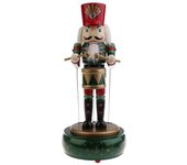 Bugu 30cm Cascanueces de madera Baterista Music Box Wind Up Toy Christmas Decor Toy - Verde
