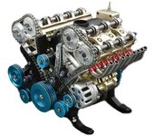 Maqueta de motor para adulto, maqueta de motor de coche de metal de 8 cilindros, maqueta de resina DIY kit de montaje de motor de coche Multicolor